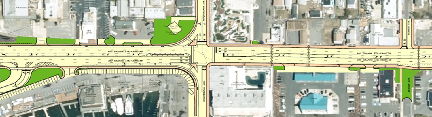 Colorized plan view of Rio Grande Avenue
